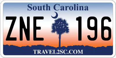 SC license plate ZNE196
