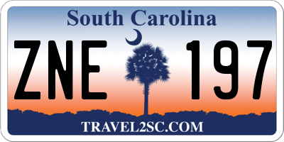 SC license plate ZNE197