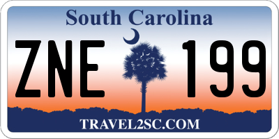 SC license plate ZNE199