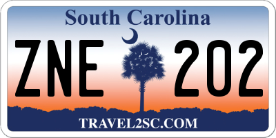 SC license plate ZNE202