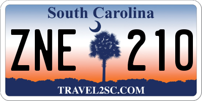 SC license plate ZNE210