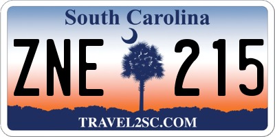 SC license plate ZNE215