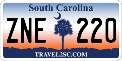 SC license plate ZNE220