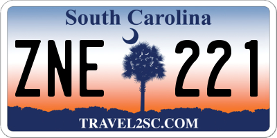 SC license plate ZNE221