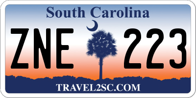 SC license plate ZNE223