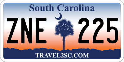 SC license plate ZNE225