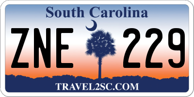 SC license plate ZNE229