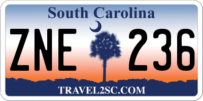 SC license plate ZNE236