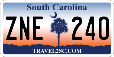 SC license plate ZNE240