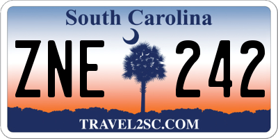 SC license plate ZNE242