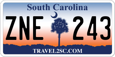 SC license plate ZNE243
