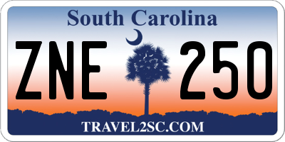 SC license plate ZNE250