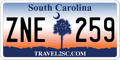 SC license plate ZNE259