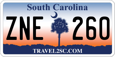 SC license plate ZNE260