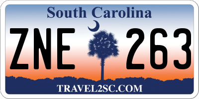 SC license plate ZNE263