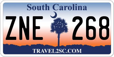SC license plate ZNE268