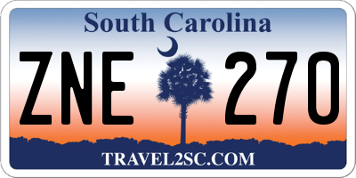 SC license plate ZNE270