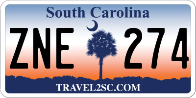 SC license plate ZNE274