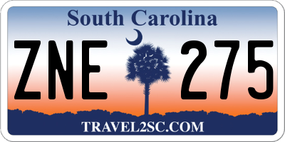 SC license plate ZNE275