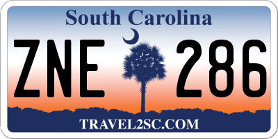 SC license plate ZNE286