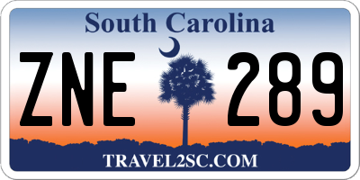 SC license plate ZNE289