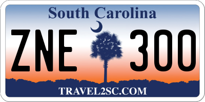 SC license plate ZNE300