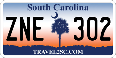 SC license plate ZNE302