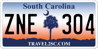 SC license plate ZNE304