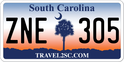 SC license plate ZNE305