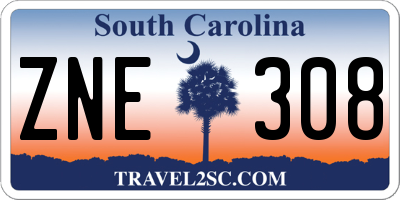 SC license plate ZNE308