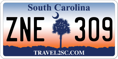 SC license plate ZNE309