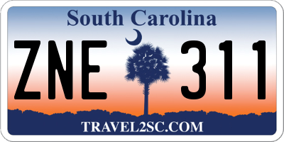 SC license plate ZNE311