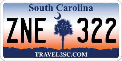 SC license plate ZNE322