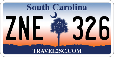 SC license plate ZNE326
