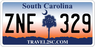SC license plate ZNE329