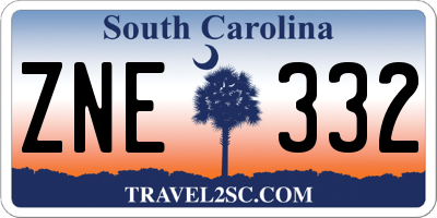 SC license plate ZNE332