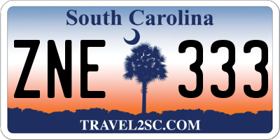 SC license plate ZNE333