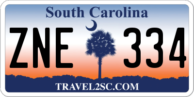SC license plate ZNE334
