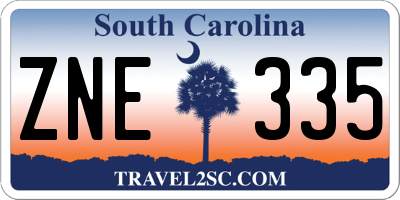 SC license plate ZNE335
