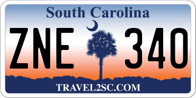 SC license plate ZNE340