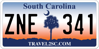 SC license plate ZNE341