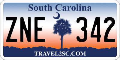 SC license plate ZNE342