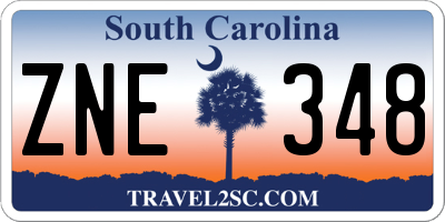 SC license plate ZNE348