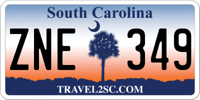SC license plate ZNE349