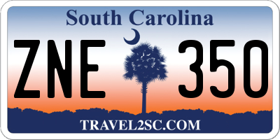 SC license plate ZNE350
