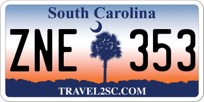 SC license plate ZNE353