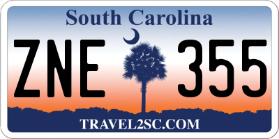 SC license plate ZNE355