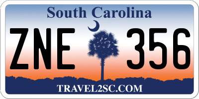SC license plate ZNE356