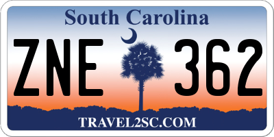 SC license plate ZNE362