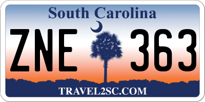 SC license plate ZNE363